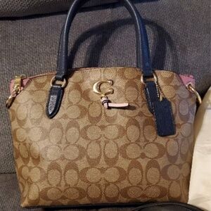 Coach Remi Satchel In Signature Canvas Im/Khaki/ Midnight Multi
